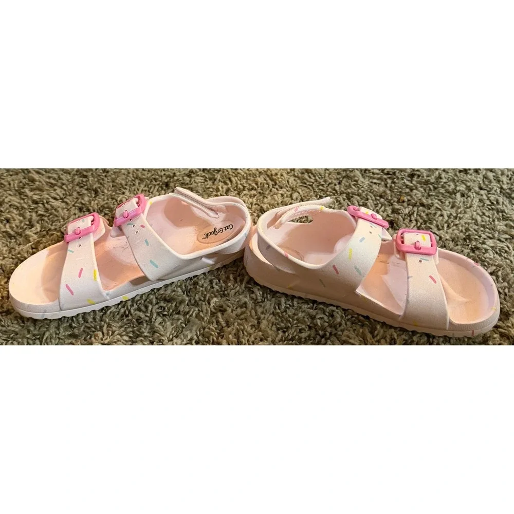 Cat & Jack-Ade Pink Sprinkle Pattern Sandals  Size 12